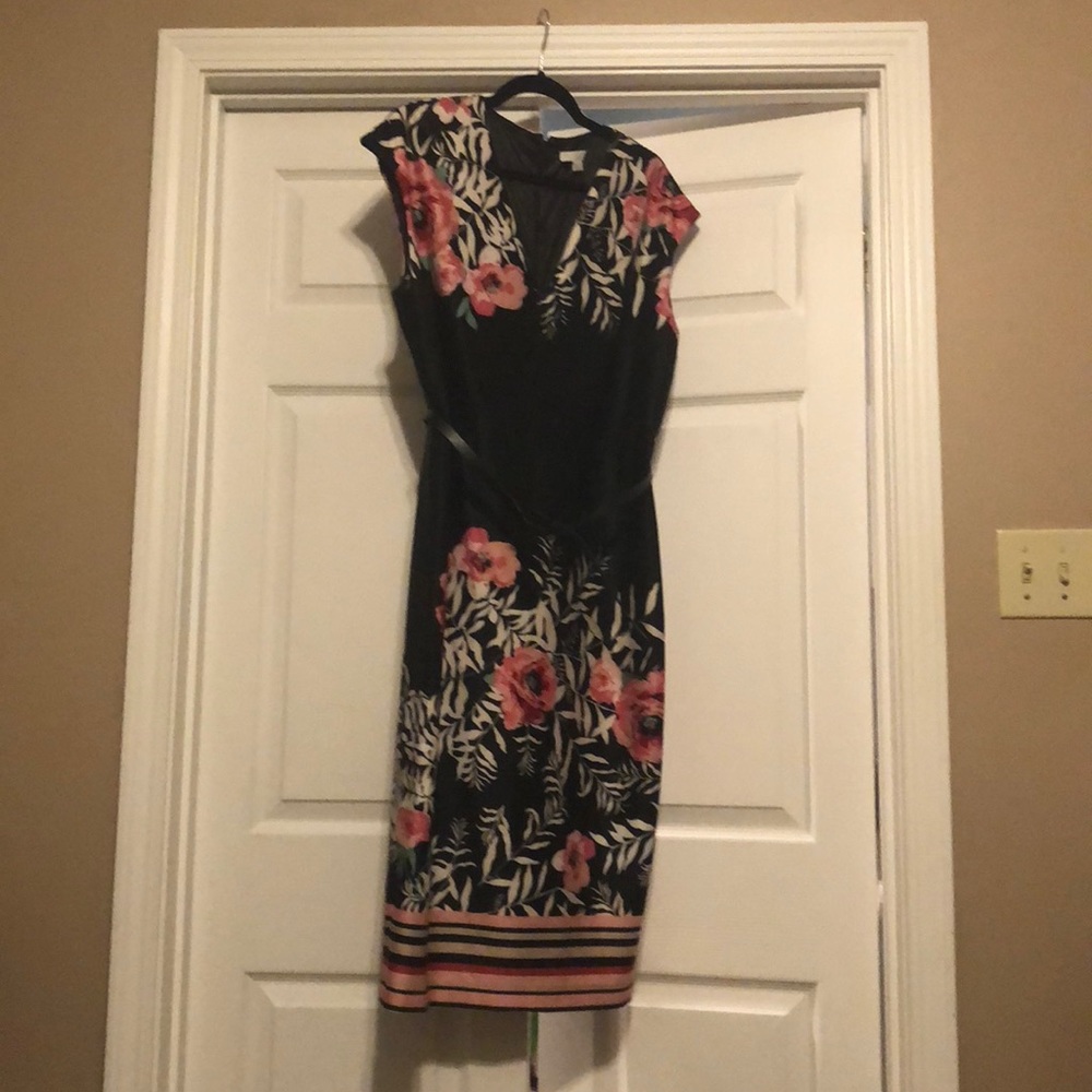 Black Floral Midi